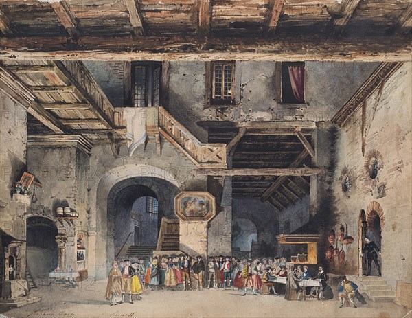 Set design for the Opera La forza del destino by Giuseppe Verdi. Creator: Ferrario, Carlo (1833-1907).