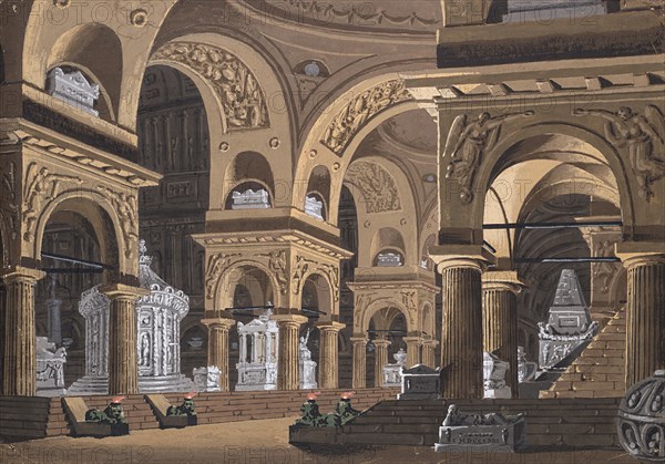 Stage design for the opera "Castore e Polluce" by Francesco Bianchi. Creator: Sanquirico, Alessandro (1777-1849).