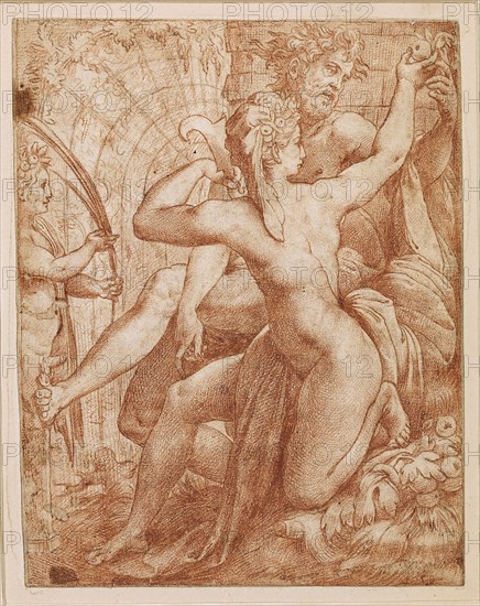 Vertumnus and Pomona, c. 1527. Creator: Perino del Vaga (1501-1547).