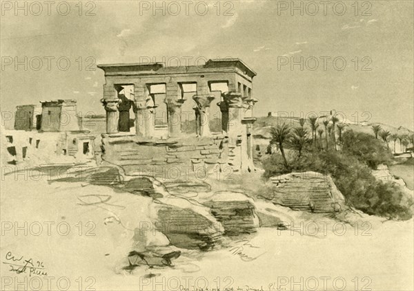 The Temple of Isis and Kiosk of Trajan on the Island of Philae, Egypt, 1898.  Creator: Christian Wilhelm Allers.