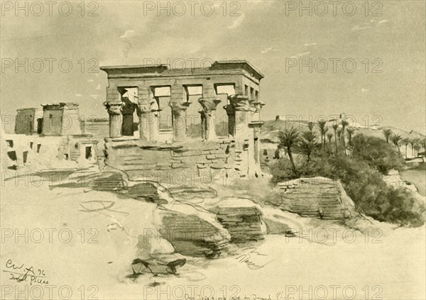The Temple of Isis and Kiosk of Trajan on the Island of Philae, Egypt, 1898. Creator: Christian Wilhelm Allers.
