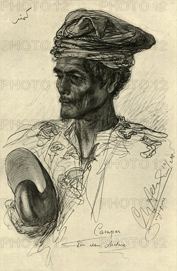 Campar - elderly Malayan man, Singapore, 1898. Creator: Christian Wilhelm Allers.