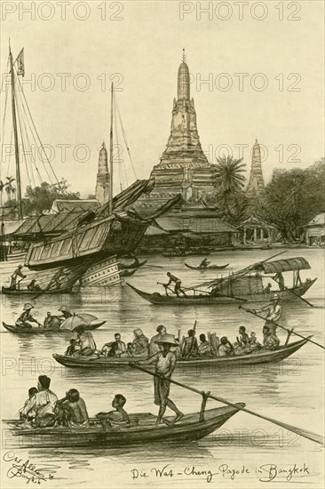 Wat Chaeng, Bangkok, Siam, 1898.  Creator: Christian Wilhelm Allers.
