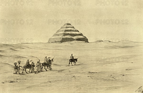 Pyramid of Djoser at Saqqara, near Cairo, Egypt, 1898.  Creator: Christian Wilhelm Allers.