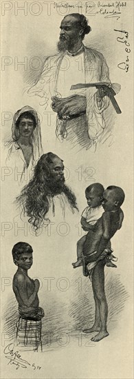 Studies of people, Ceylon, 1898.  Creator: Christian Wilhelm Allers.