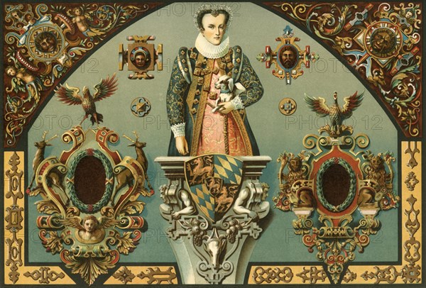 German Renaissance polychrome painted plaster work, (1898). Creator: Unknown.