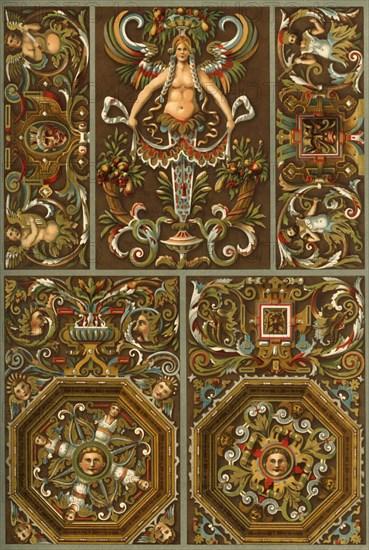 German Renaissance painted plaster ornament, (1898). Creator: Unknown.