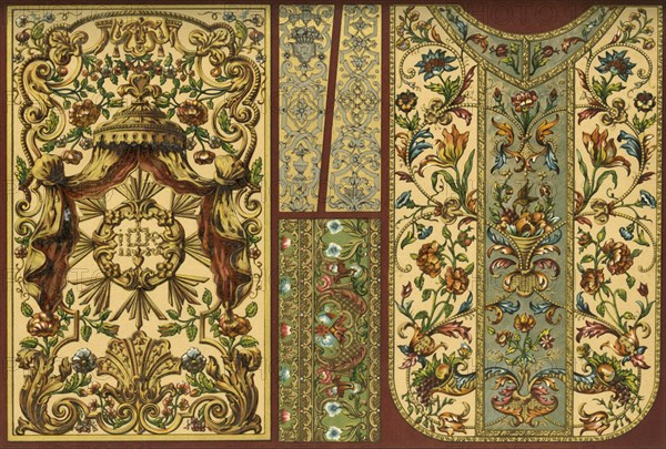 Embroidery, leather tapestry, goldsmith's work, 17th, 18th and 19th centuries, (1898). Creator: Unknown.