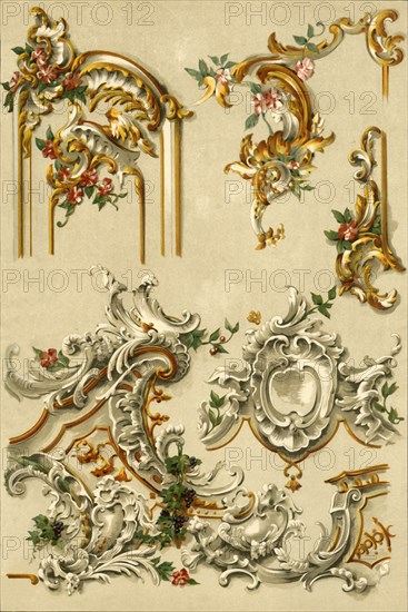 Painted plasterwork, Germany, 18th century, (1898). Creator: Unknown.