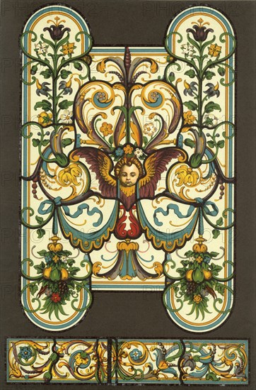 German Renaissance stained glass painting, (1898). Creator: Unknown.