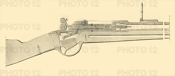 'Chassepot Breech-Loader - Longitudinal Vertical Section', c1872. Creator: Unknown.