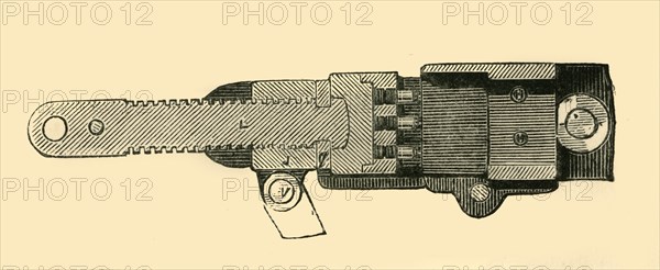 'French Mitrailleuse - Section of the Breech End', c1872.  Creator: Unknown.