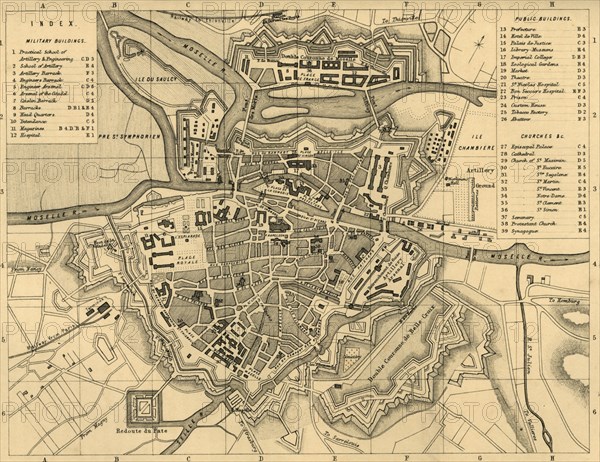 'Plan of Metz and its Fortifications', c1872. Creator: R. Walker.