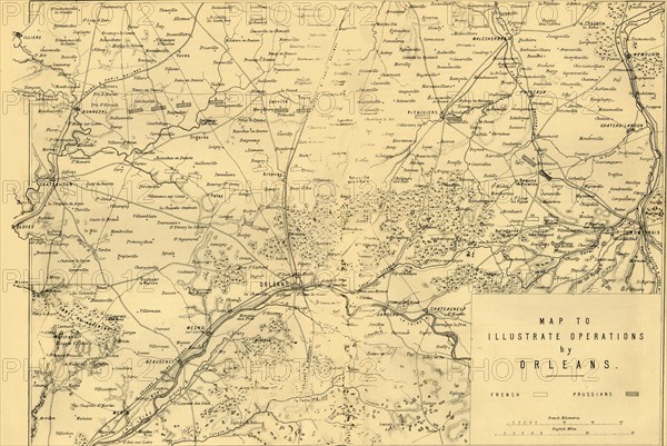 'Map to Illustrate Operations by Orleans', (c1872). Creator: R. Walker.