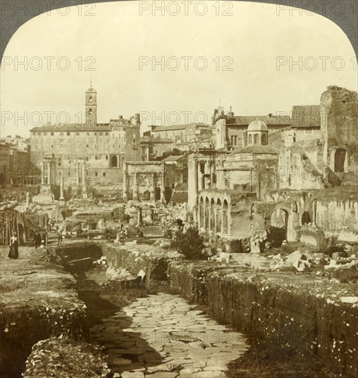 'Forum, Capitol, an ancient pavement of Sacred Way. (W.) Rome, Italy.', c1909. Creator: Unknown.