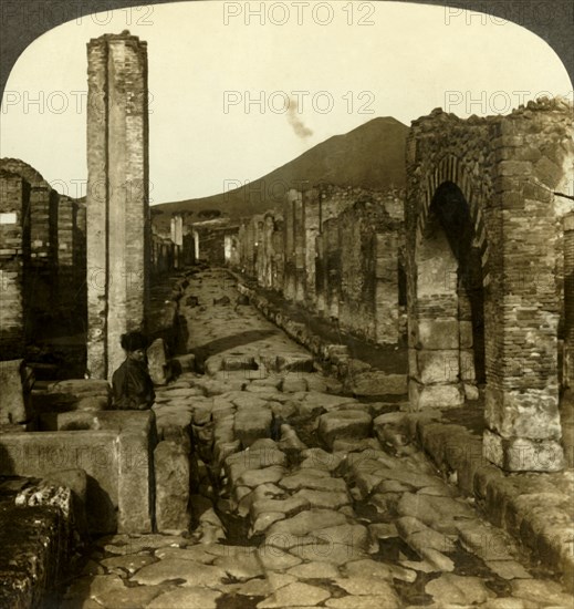 'The old wheel tracks, street of Stabia (N.W.), Pompeii, Italy', c1909. Creator: Unknown.