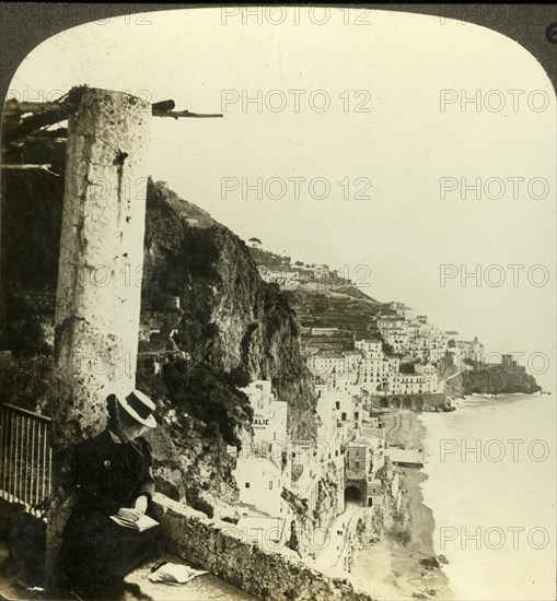 'Amalfi and the sea, east from the Capuchin convent, Italy', c1909. Creator: Unknown.