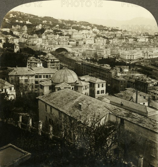 'Genoa, east from the Rosazza Gardens, Italy', c1909. Creator: Unknown.