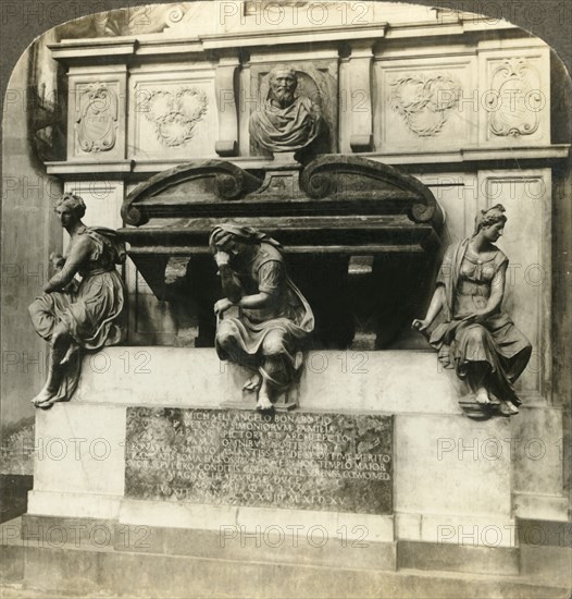 'Tomb of Michael Angelo in Church of Santa Croce, Florence, Italy', c1909. Creator: Unknown.