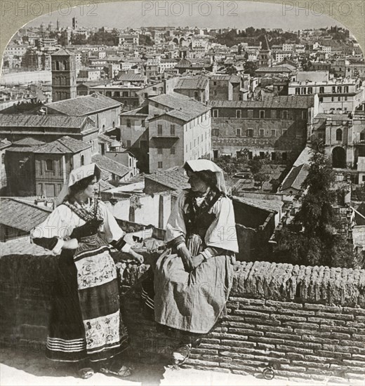 'Capitoline and Palatine hills east from Janiculum', c1909. Creator: Unknown.