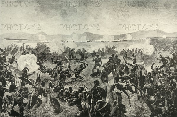 'The Battle of Ulundi - Final Rush of the Zulus. The British Square in the Distance', 1900. Creators: Unknown, Richard Caton Woodville II.
