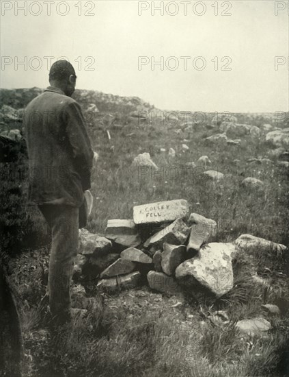 'Where Colley Fell. Rough Cairn of Stones on Majuba Hill', 1900. Creator: George Washington Wilson.