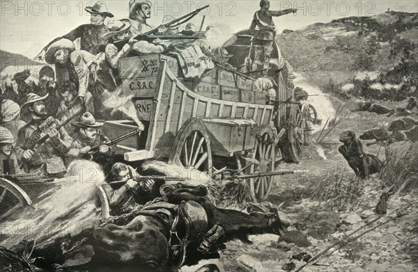 'The Matabele War - Defending a Laager', 1900. Creator: Richard Caton Woodville II.