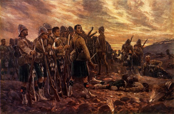 All That Was Left of Them. The Black Watch After the Battle of Magersfontein', 1900. Creator: Richard Caton Woodville II.
