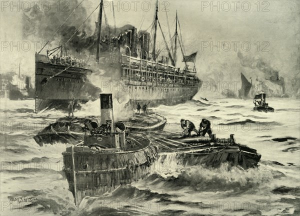 'The Outbreak of the War - Transport Leaving England for the Cape', 1900. Creator: Charles John De Lacy.