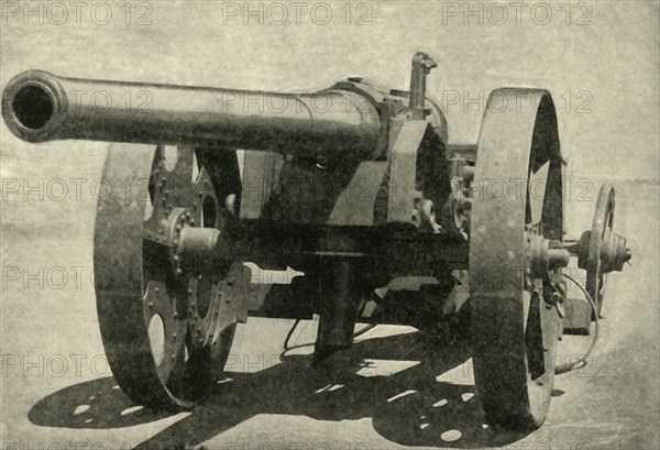 'Types of Arms - 4.7 Naval Gun on Carriage Improvised by Capt. Percy Scott of H.M.S Terrible', 1900. Creators: Unknown, E, Kennard.