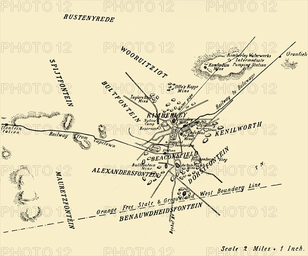 'Plan of Kimberley and Environs', 1900. Creator: Unknown.