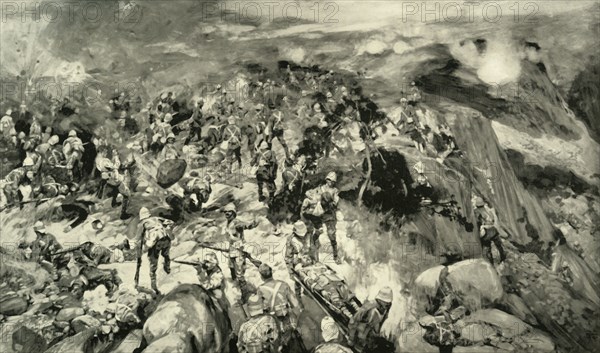 'The Scene on Spion Kop - Major Thorneycroft's Desperate Situation', 1900. Creator: Frank Craig.