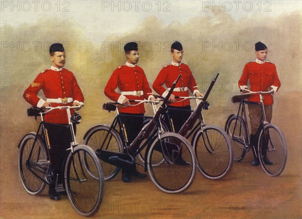 'Cyclists - Lancashire Fusiliers', 1900. Creator: Gregory & Co.