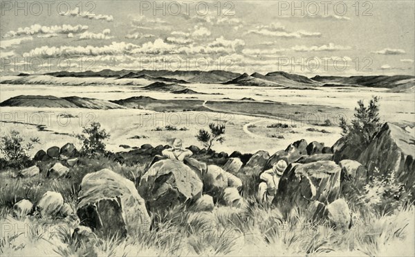 'In Beleaguered Ladysmith - Watching for Buller from Observation Hill', 1900. Creator: Melton Prior.