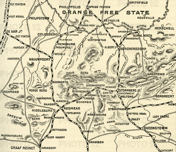 'Map Illustrating the Operations on the Orange River', 1900. Creator: Unknown.