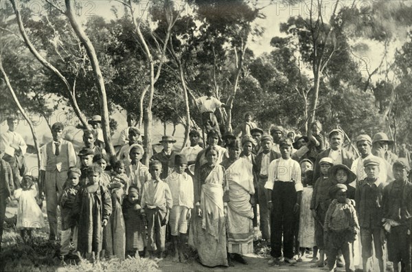 'Hindoo Refugees from the Transvaal in Camp at Cape Town', 1900. Creator: Alf S Hosking.