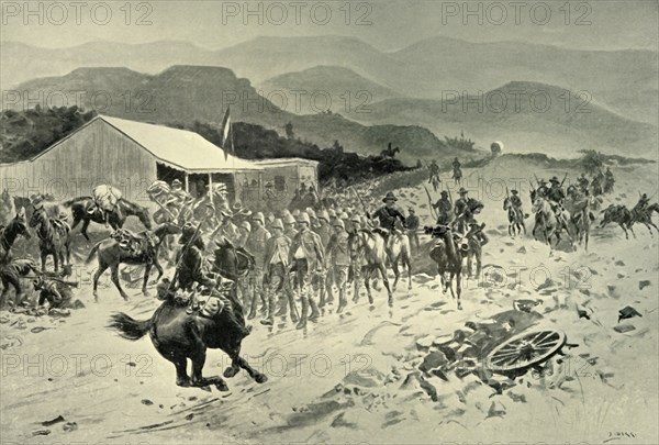 'British Prisoners on Their Way to Pretoria: The First Halt', 1901. Creator: Samuel Begg.