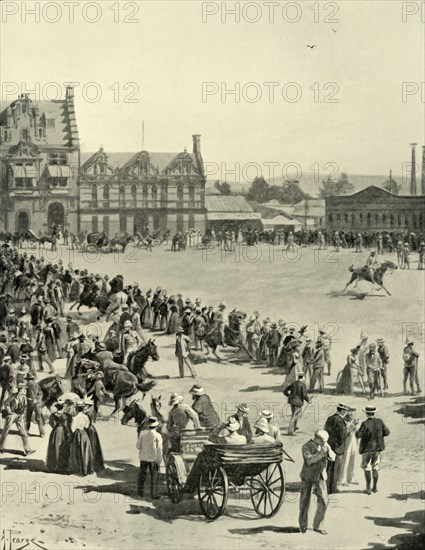 'Scene in Pretoria Square, June 5: Waiting for the Entry of Lord Roberts and his Army', 1901. Creator: A Pearse.