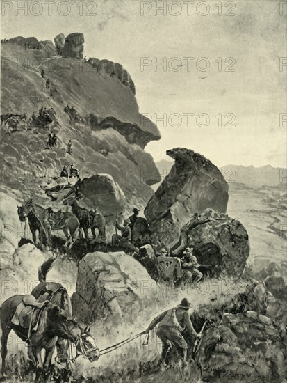 'Prinsloo's Last Stand in the Valley of the Little Caledon: The Boers' Position on the Heights', 190 Creator: MFR.