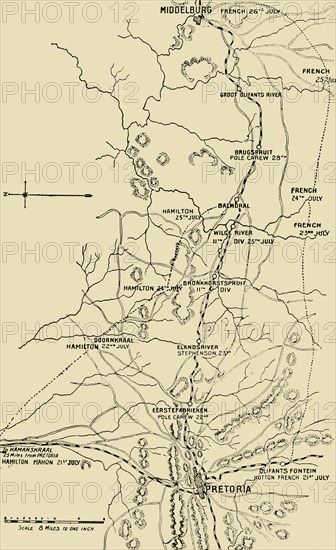 'Map Illustrating the Eastward Move from Eerstefabrieken to Middelburg', 1901. Creator: Unknown.