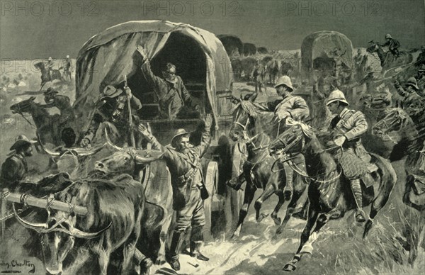 'Night Attack on a Boer Convoy by Mounted Infantry Under Colonel Williams', 1902. Creator: John Charlton.