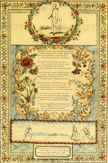 'Cricket Song in Honour of Honest Baxter of Surrey', 1839, (1947).  Creator: Unknown.