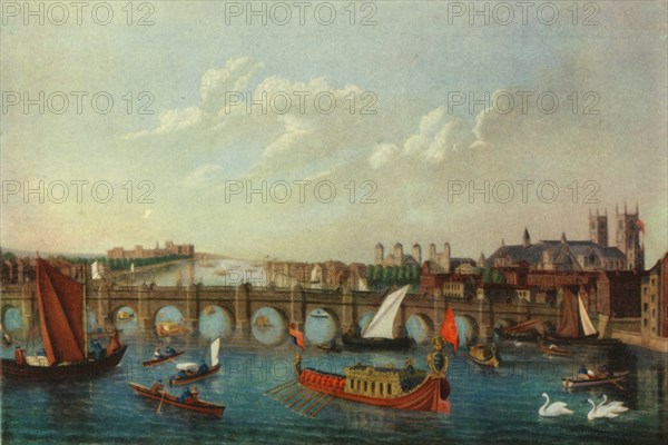 The Royal Barge on the River Thames, London, c1751, (1947).  Creator: School of Samuel Scott.