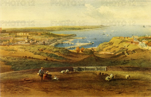 'General View of Guernsey from Port George', 1850, (1946).  Creator: Richard Principal Leitch.