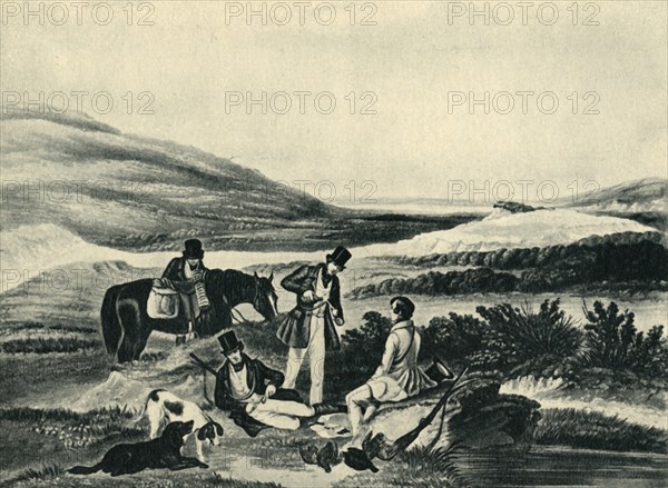 'Grouse Shooting by the Southerner', 1841, (1946).  Creator: Hunt.