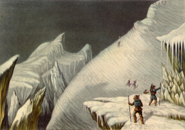 Stage in the ascent of Mont Blanc, c1853, (1946).  Creator: George Baxter.