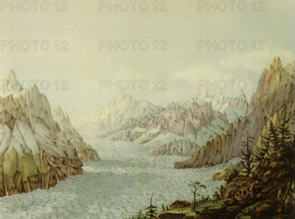 'The Mer de Glace or Glacier des Bois', 1787, (1946). Creator: Jean François Albanis de Beaumont.
