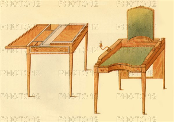 Dressing table and folding table, 1787, (1946). Creator: Unknown.
