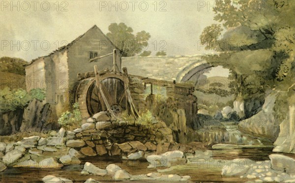 'Mill Bridge and Waterfall', early-mid 19th century, (1947).  Creator: Andrew Hunt.