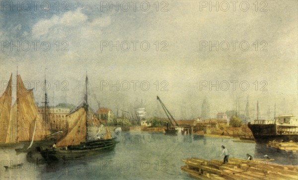 Bristol Harbour, mid 19th century, (1942).  Creator: James Baker Pyne.